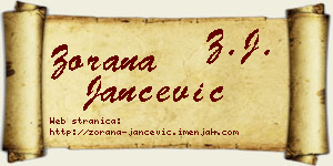 Zorana Jančević vizit kartica